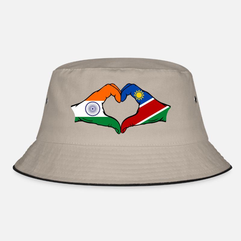 Indien Namibia Flagge Hände Herzform Bucket Hat