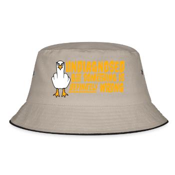 Undiagnosed But Something Is Definitely Wrong Möwe - Bucket Hat - Khaki/Schwarz - Vorne