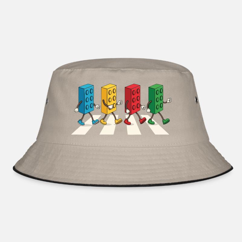 Zebra Made Of Bricks Creative Block Builder - Bucket Hat - Khaki/Schwarz