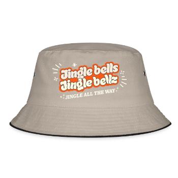 Christmas Festive and Colorful Jingle Bells Humorous - Bucket Hat - khaki/black - Front