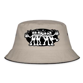 Groom Friends Group Beer - Bucket Hat - khaki/black - Front