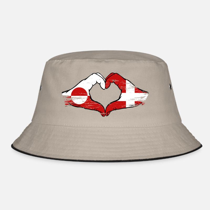 Mains du drapeau du Groenland, Danemark, forme de cœur utilisée Bob