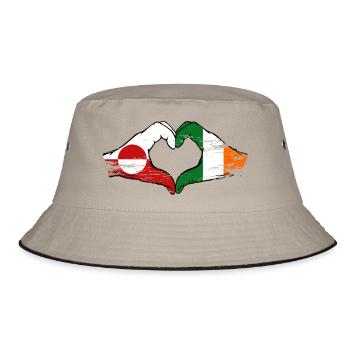 Drapeau du Groenland Irlande Mains Forme de cœur utilisé - Bob - kaki/noir - Devant