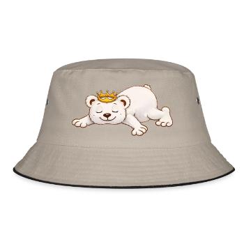 Ours endormi avec couronne – Motif d’animal mignon - Bob - kaki/noir - Devant