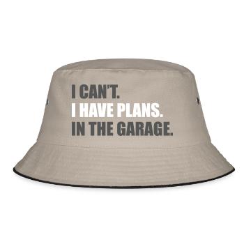 I can't i have plans Car lover car guy mechanic - Bucket Hat - Khaki/Schwarz - Vorne