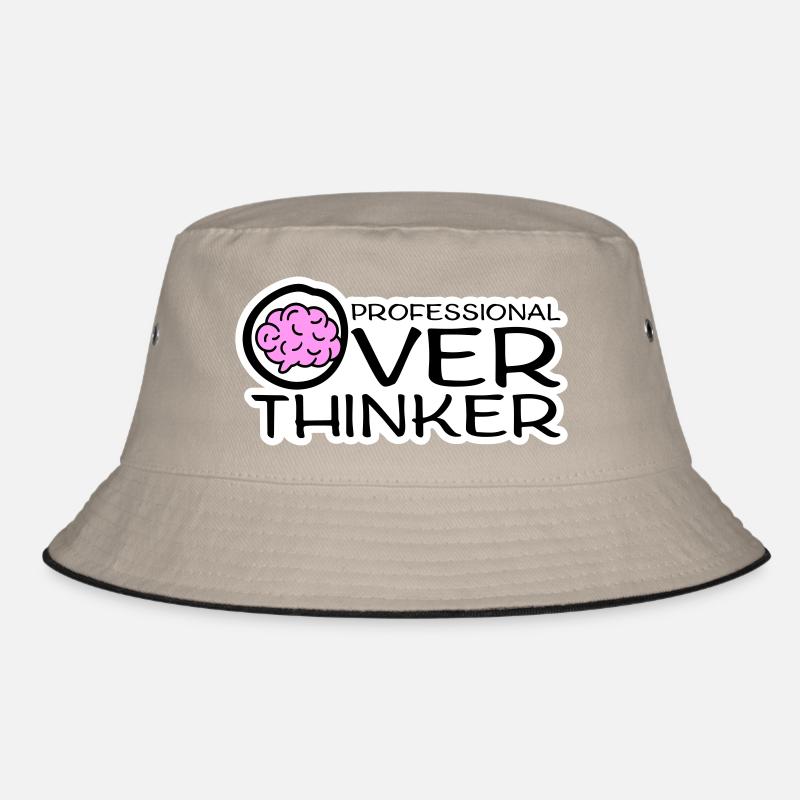 Professional Overthinker Funny Brooding Anxiety Logo Bucket Hat