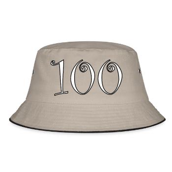 100. 100 JAHRE. 100-JÄHRIGES JUBILÄUM. GEBURTSTAG 100 - Bucket Hat - Khaki/Schwarz - Vorne