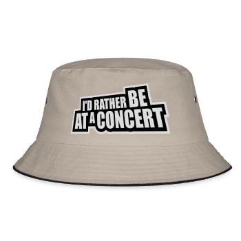 I'd Rather Be At A Concert Lustig Musik Konzert - Bucket Hat - khaki/black - Front