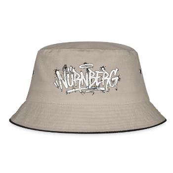Nürnberg Graffiti Handschrift Tag - Bucket Hat - Khaki/Schwarz - Vorne