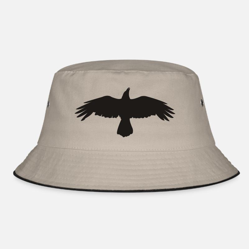 CROW - Bucket Hat - Khaki/Schwarz