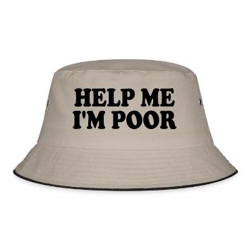 Help me im poor - Bucket Hat - khaki/black - Front
