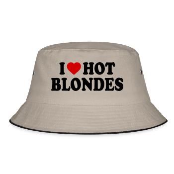 I love hot blondes - Bucket Hat - khaki/black - Front