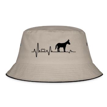 Donkey heartbeat Muli mule farm farmer - Bucket Hat - khaki/black - Front