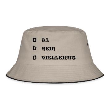 ja nein vielleicht icon - Bucket Hat - khaki/black - Front