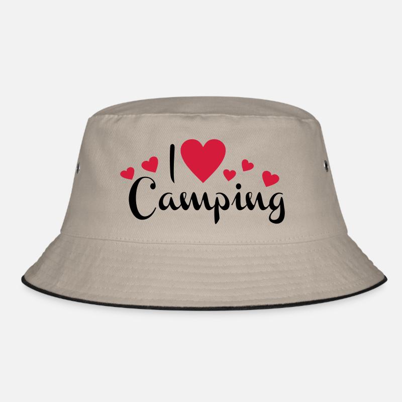 camping - Bucket Hat - Khaki/Schwarz