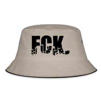 FCK. - Bucket Hat - Khaki/Schwarz - Vorne