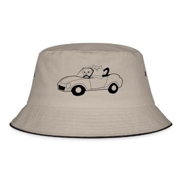 Cats in the convertible - Bucket Hat - khaki/black - Front