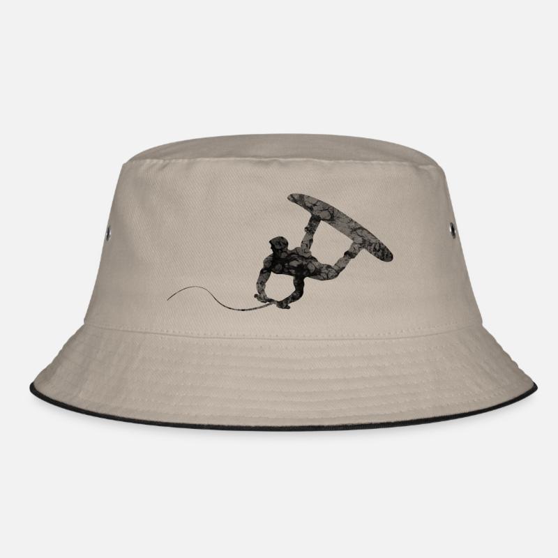 Wakeboarder black waves gift Bucket Hat