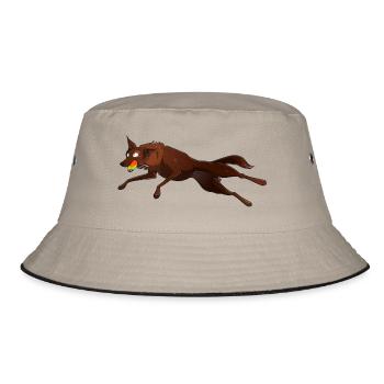 Kelpie Flyball - Bucket Hat - Khaki/Schwarz - Vorne