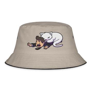 Cuddly cat - Bucket Hat - khaki/black - Front