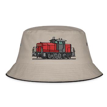 Diesellokomotive - Bucket Hat - Khaki/Schwarz - Vorne