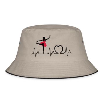 Heartbeat with heart ballet3 - Bucket Hat - khaki/black - Front