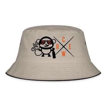 monkey crew - Bucket Hat - Khaki/Schwarz - Vorne