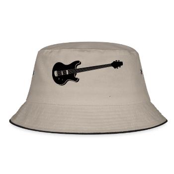 Schwarze Bassgitarre 4 Saiter elektrisch akustisch - Bucket Hat - Khaki/Schwarz - Vorne