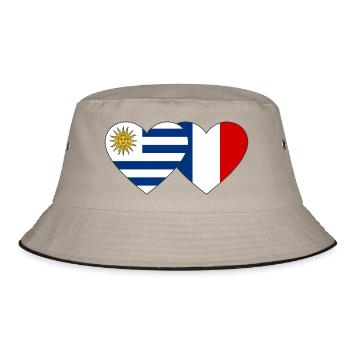 Uruguay France Drapeau du Cœur - Bob - kaki/noir - Devant