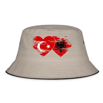 Turquie Albanie drapeau coeur utilisé - Bob - kaki/noir - Devant