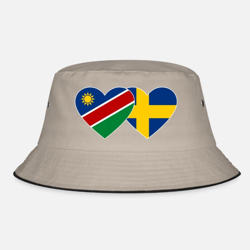 Namibia Schweden Flagge Herz Bucket Hat