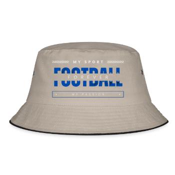 Fußball, mein Sport, meine Leidenschaft, blau - Bucket Hat - Khaki/Schwarz - Vorne