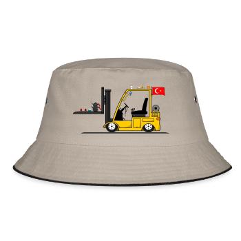 Turkish forklift driver with cay and kebab - Bucket Hat - khaki/black - Front