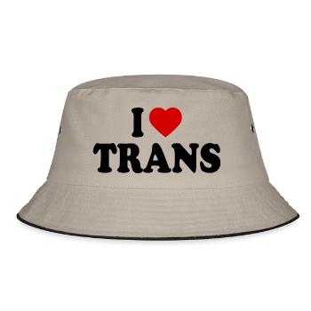 I love trans - Bucket Hat - khaki/black - Front
