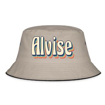 Alvise Retro T-Shirt Vintage T-Shirt Geschenkidee - Bucket Hat - Khaki/Schwarz - Vorne