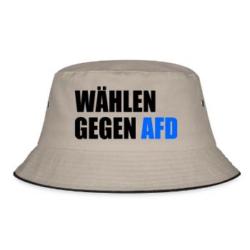 Wählen gegen afd - Bucket Hat - Khaki/Schwarz - Vorne