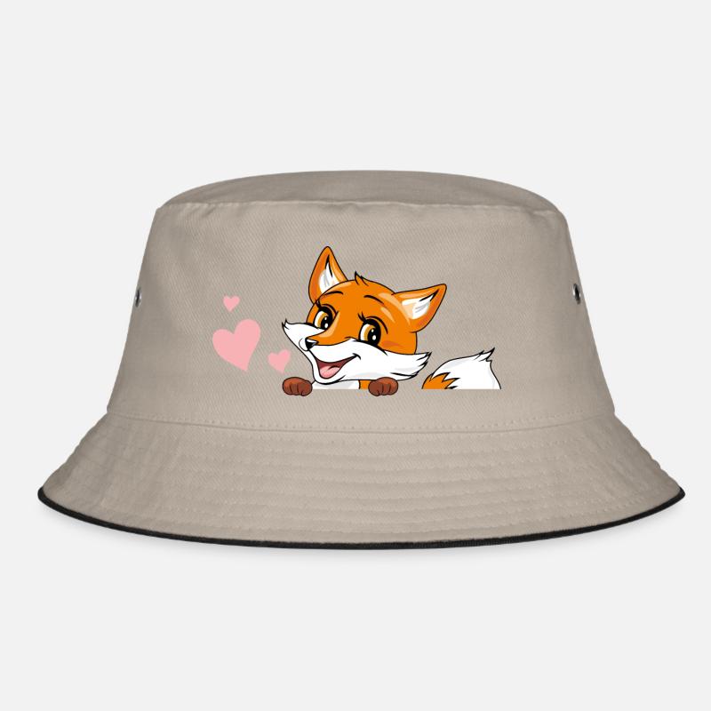 Spähender süßer Babyfuchs mit Herzen Bucket Hat