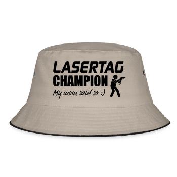 Laser Tag Champion My Mum sad so - Bucket Hat - khaki/black - Front
