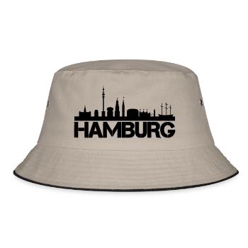 hamburg skyline - Bucket Hat - Khaki/Schwarz - Vorne