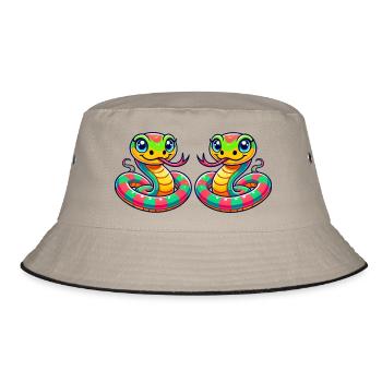 Snake 2 - Bucket Hat - khaki/black - Front