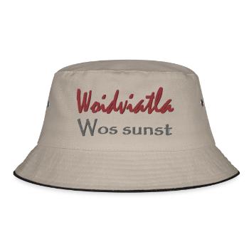 Woidviatla wos sunst - Bucket Hat - Khaki/Schwarz - Vorne