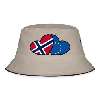 Norwegen <3 EU - Bucket Hat - Khaki/Schwarz - Vorne