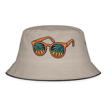 Sonnenbrille - Bucket Hat - Khaki/Schwarz - Vorne