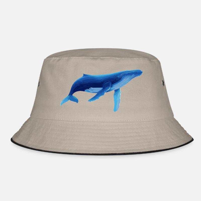 Wal in Blau mit Meeresmustern Bucket Hat