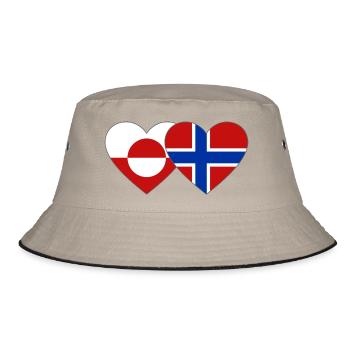 Drapeau du Groenland, Norvège, mains, forme de cœur - Bob - kaki/noir - Devant