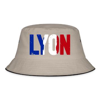 Lyon Frankreich - Bucket Hat - Khaki/Schwarz - Vorne
