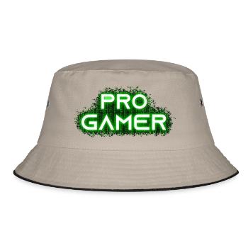 Pro Gamer Design für Esport Skill Wettbewerb - Bucket Hat - Khaki/Schwarz - Vorne