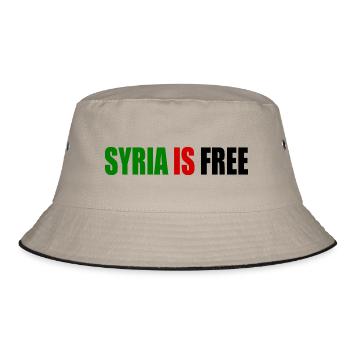 syrien - syria is free - Bucket Hat - Khaki/Schwarz - Vorne