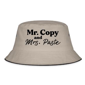 Mr. Copy and Mrs. Paste - Bucket Hat - khaki/black - Front