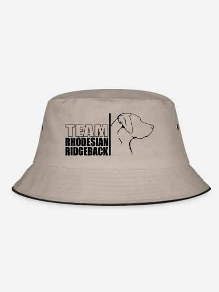 TEAM Rhodesian Ridgeback Profil Wilsigns b - Bucket Hat - Khaki/Schwarz - Vorne